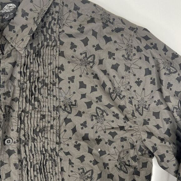 DC Comics The Joker Woven Tuxedo Button-Up Long Sleeve Shirt Men's Gray Size M - Picture 5 of 9